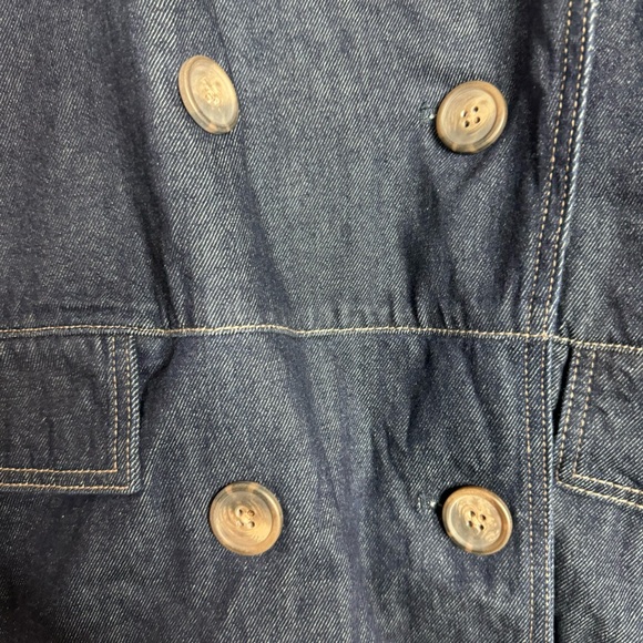 Free People Oversize Denim Car Coat Jean Jacket Button Front NWOT Med - Picture 6 of 10